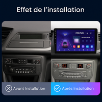 Autoradio CarPlay Citroën C5 (2008-2017), avant et après installation, vue 2