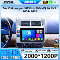 Autoradio CarPlay Volkswagen Polo 4 (2004-2009) – Écran 9 pouces, cadre noir ou argent