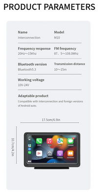 Écran CarPlay Portable Universel 7 Pouces – Sans Fil ou Filaire, Mirror Link, vue 16