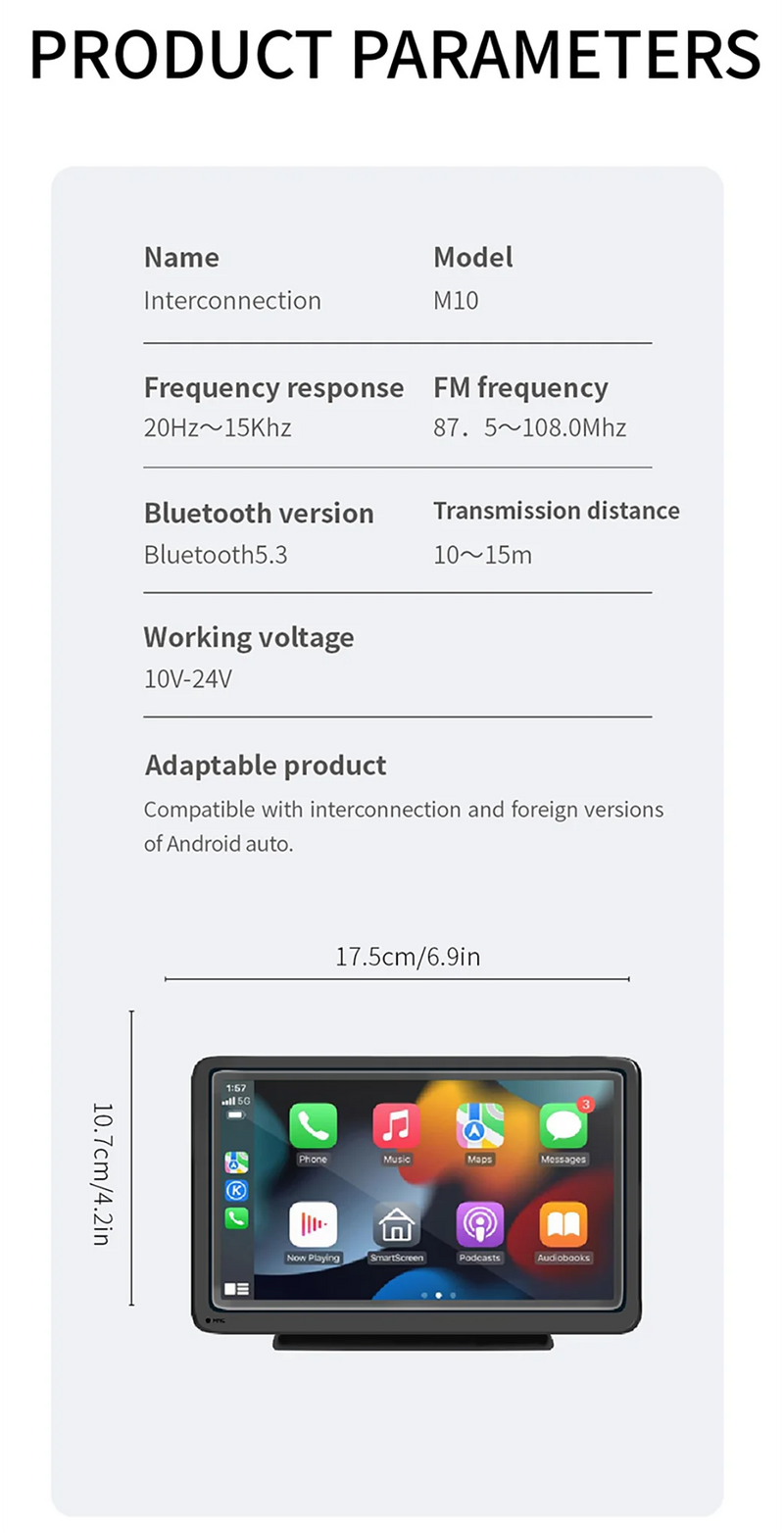 Écran CarPlay Portable Universel 7 Pouces – Sans Fil ou Filaire, Mirror Link, vue 16