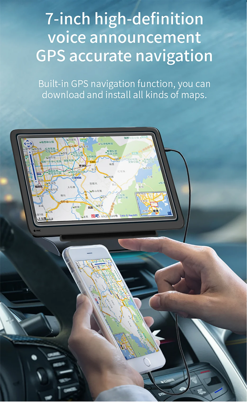 Écran CarPlay Portable Universel 7 Pouces – Sans Fil ou Filaire, Mirror Link, vue 9