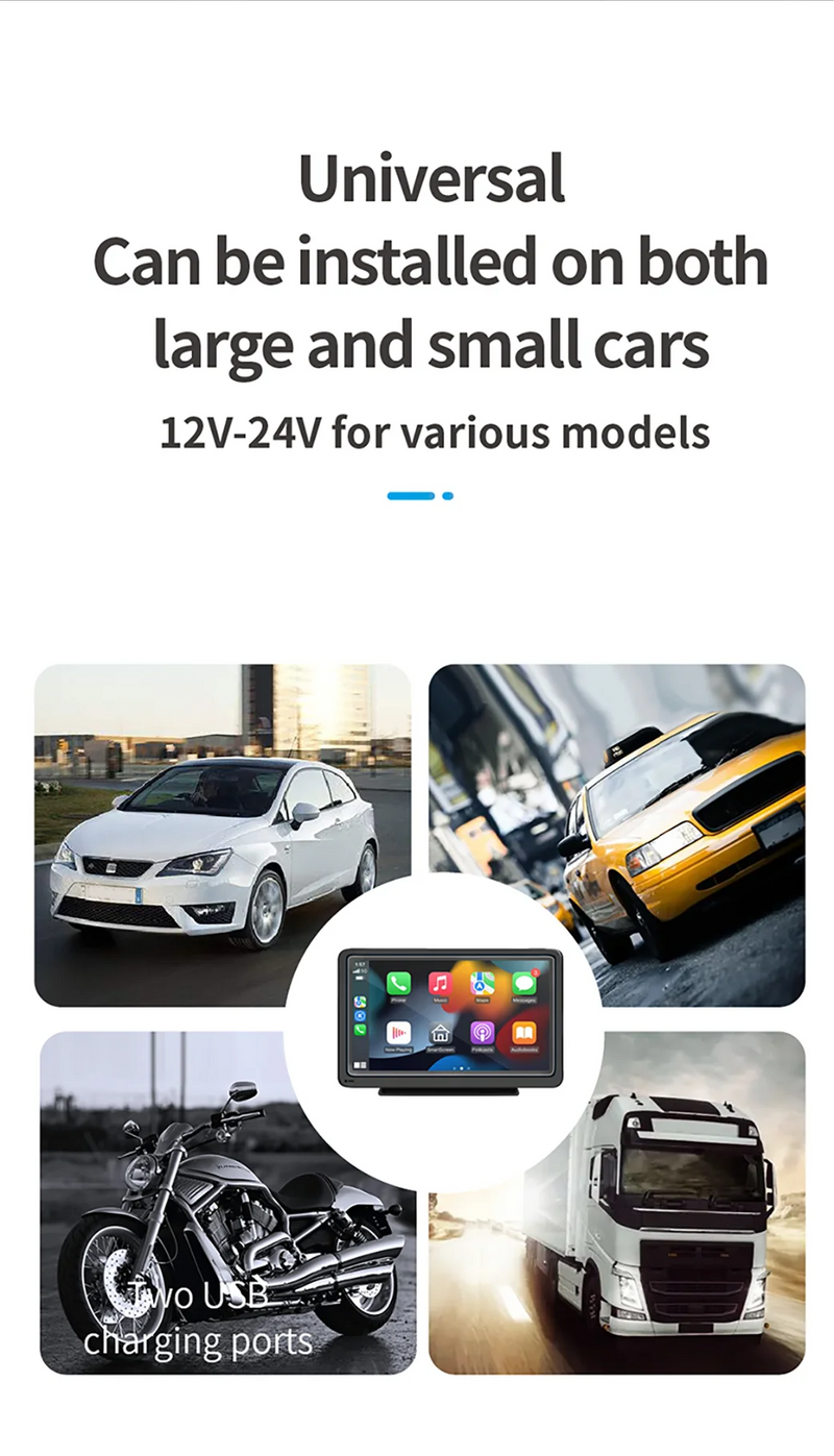 Écran CarPlay Portable Universel 7 Pouces – Sans Fil ou Filaire, Mirror Link, vue 15