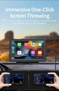 Écran CarPlay Portable Universel 7 Pouces – Sans Fil ou Filaire, Mirror Link, vue 7