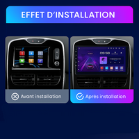 Autoradio CarPlay installé dans la console de la Renault Clio 4, avant et après le montage