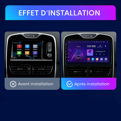Autoradio GPS Clio 4 (2016–2019) – Android 12, 6 Go RAM, 128 Go ROM, écran HD tactile, CarPlay Wi-Fi