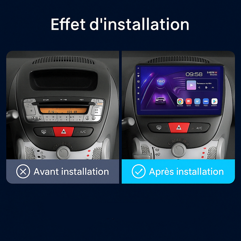 CARPLAY PEUGEOT 107 (2005 - 2014) J2 - Compatible avec - Disponible sur carplay - voiture