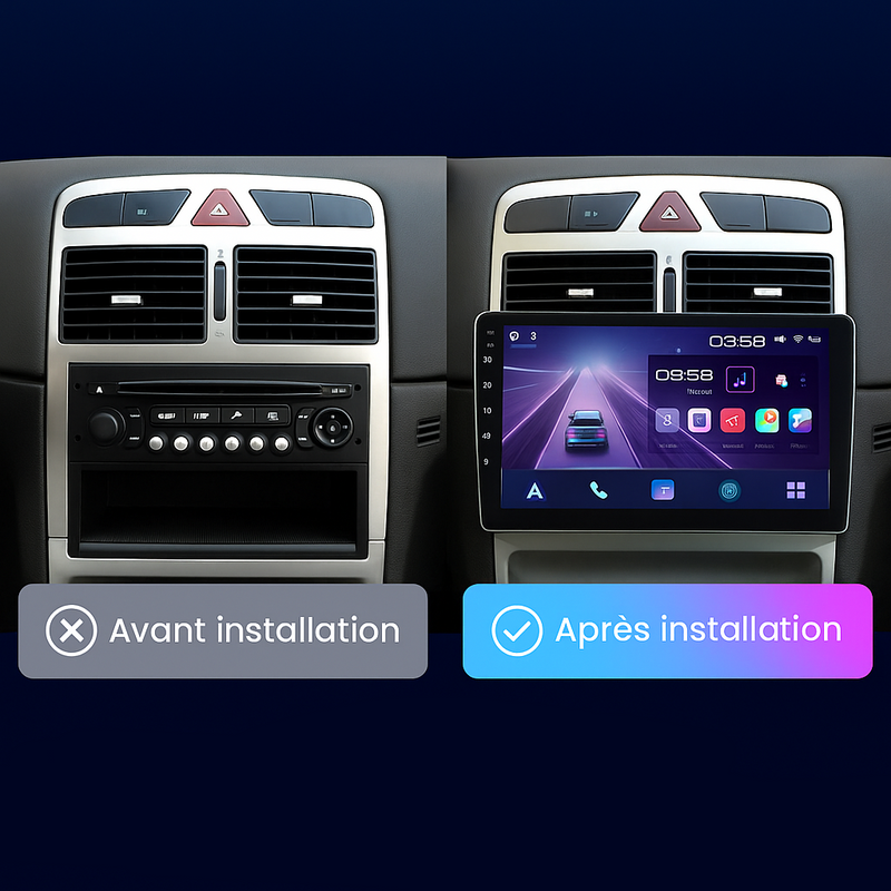 CARPLAY PEUGEOT 307 (2002 - 2013) P1 - Compatible avec - Disponible sur carplay - voiture