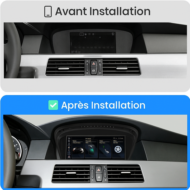 Autoradio BMW E60 CCC – CarPlay sans fil Android 6 Go + 128 Go + 4G