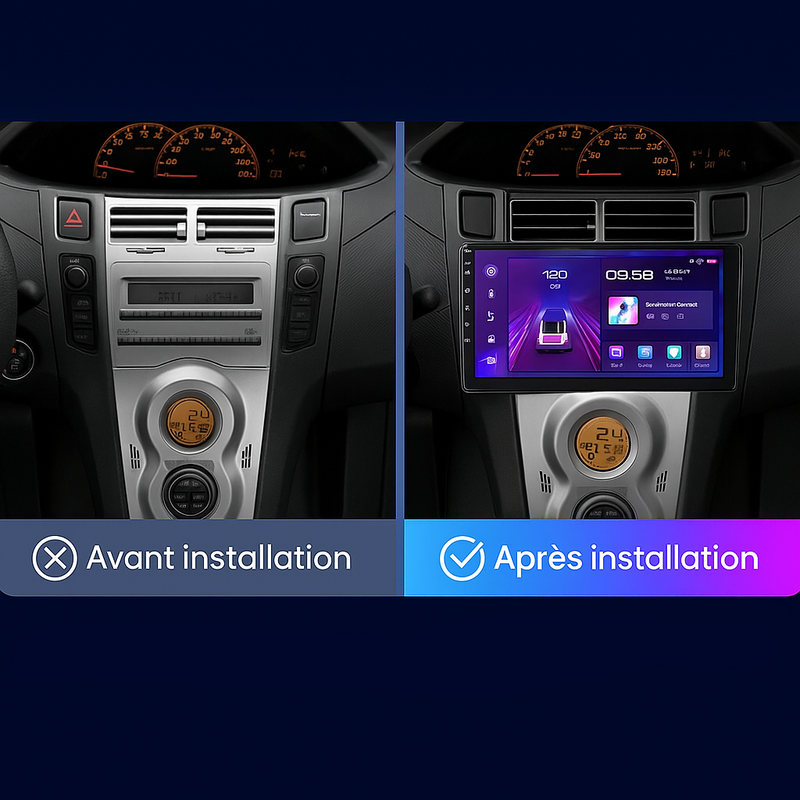 Autoradio Toyota Yaris 2005 à 2012 – Écran CarPlay tactile 10 pouces