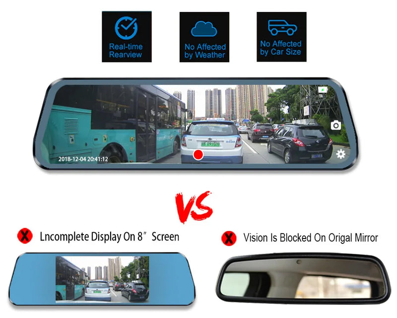 Rétroviseur Caméra Tactile 10 Pouces – Double Caméra 1080P, Mode Parking, vue 7
