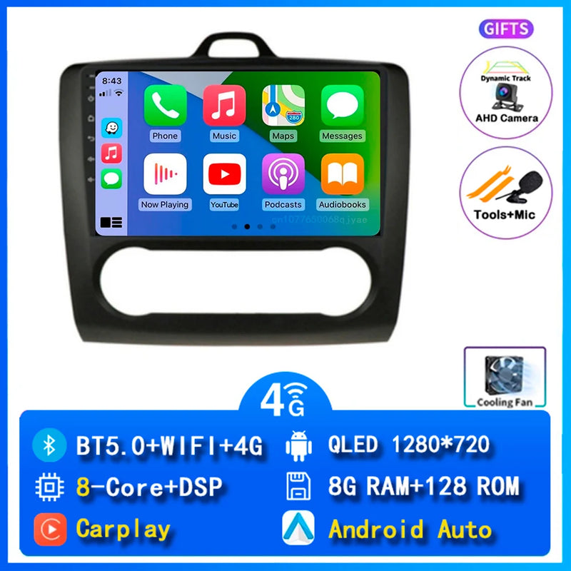 Autoradio CarPlay Ford Focus 2 (2004-2011) – Écran 9 pouces, jusqu'à 16 Go + 512 Go, vue 15