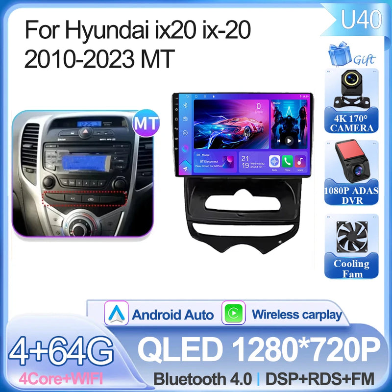 Autoradio CarPlay Hyundai ix20 (2010-2023) – Écran 9 pouces, jusqu'à 12 Go + 256 Go, vue 50