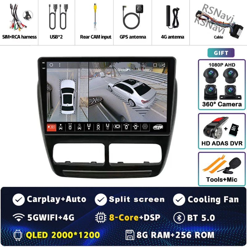 Autoradio CarPlay Fiat Doblo (2010-2015) – Écran 9 pouces sans fil, jusqu'à 16 Go + 512 Go, vue 22