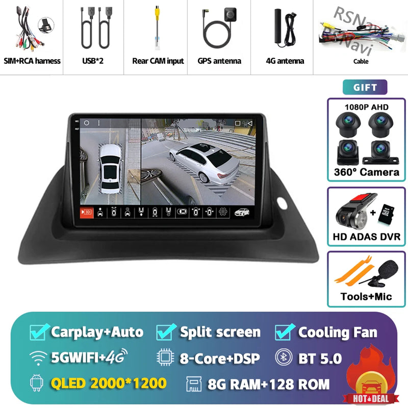 Autoradio CarPlay Renault Kangoo (2009-2018) – Écran 9 pouces, Android 16, jusqu'à 16 Go + 512 Go, vue 36