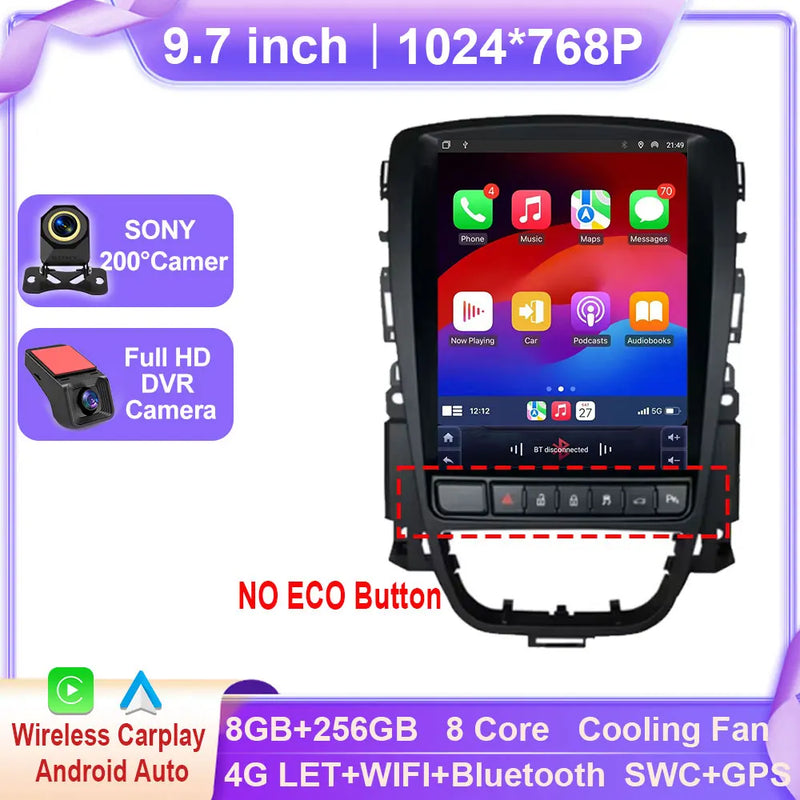 Autoradio CarPlay Opel Astra J (2009-2015) et Cascada – Écran vertical 9,7 pouces, jusqu'à 8 Go + 256 Go, vue 21