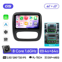 Autoradio CarPlay Renault Trafic 3 et Opel Vivaro B (2014-2018) – Écran 9 pouces, sans fil, vue 10