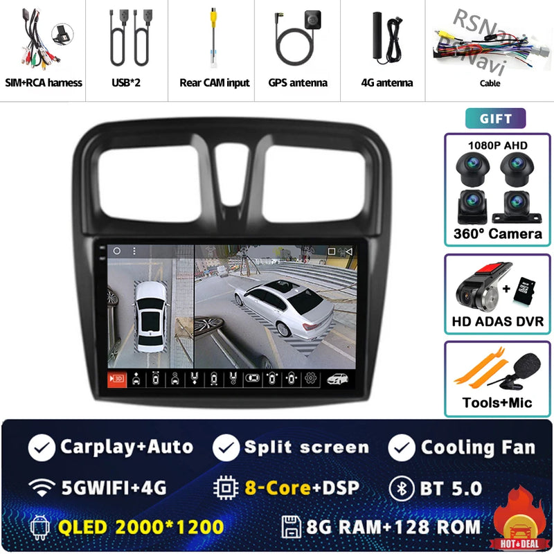 Autoradio CarPlay Dacia Sandero et Logan 2 (2014-2019) – Écran 9 pouces, jusqu'à 12 Go + 256 Go, vue 27