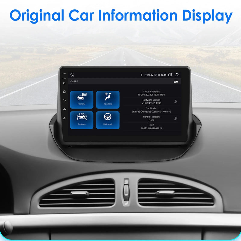Autoradio CarPlay Renault Laguna 2 (2001-2007) – Écran 9 pouces, sans fil, vue 4
