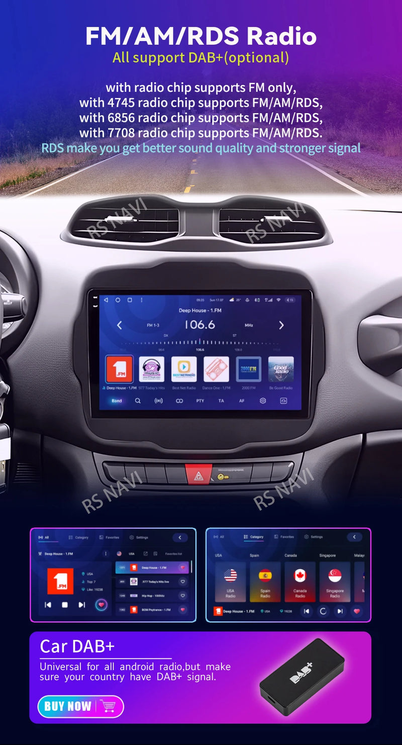 Autoradio CarPlay Jeep Renegade (2016-2020) – Écran 9 pouces, jusqu'à 16 Go + 512 Go, vue 23