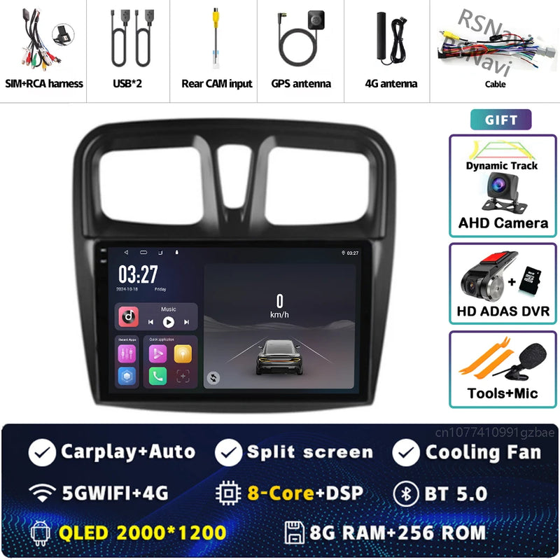 Autoradio CarPlay Dacia Sandero et Logan 2 (2014-2019) – Écran 9 pouces, jusqu'à 12 Go + 256 Go, vue 29