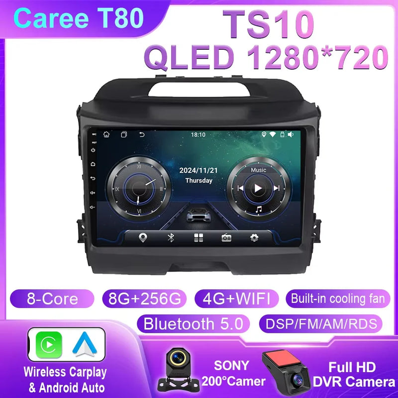 Autoradio CarPlay Kia Sportage 3 SL (2010-2016) – Écran QLED 9 pouces, jusqu'à 12 Go + 256 Go, vue 7