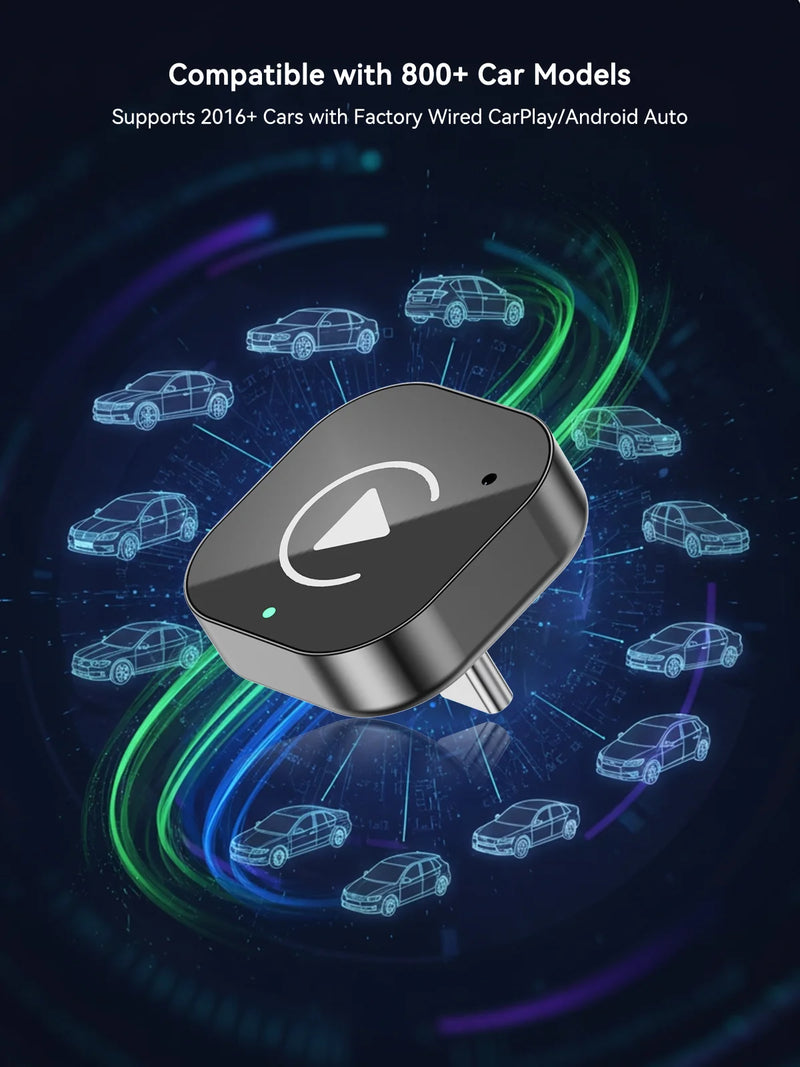 Adaptateur CarPlay Sans Fil USB-C Mini – CarPlay et Android Auto, Wi-Fi 5 GHz, Bluetooth 5.0, vue 2