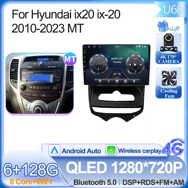 Autoradio CarPlay Hyundai ix20 (2010-2023) – Écran 9 pouces, jusqu'à 12 Go + 256 Go, vue 48