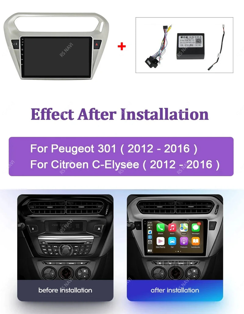 Autoradio CarPlay Peugeot 301 et Citroën C-Elysée (2012-2016) – Écran QLED, Android 16, vue 10