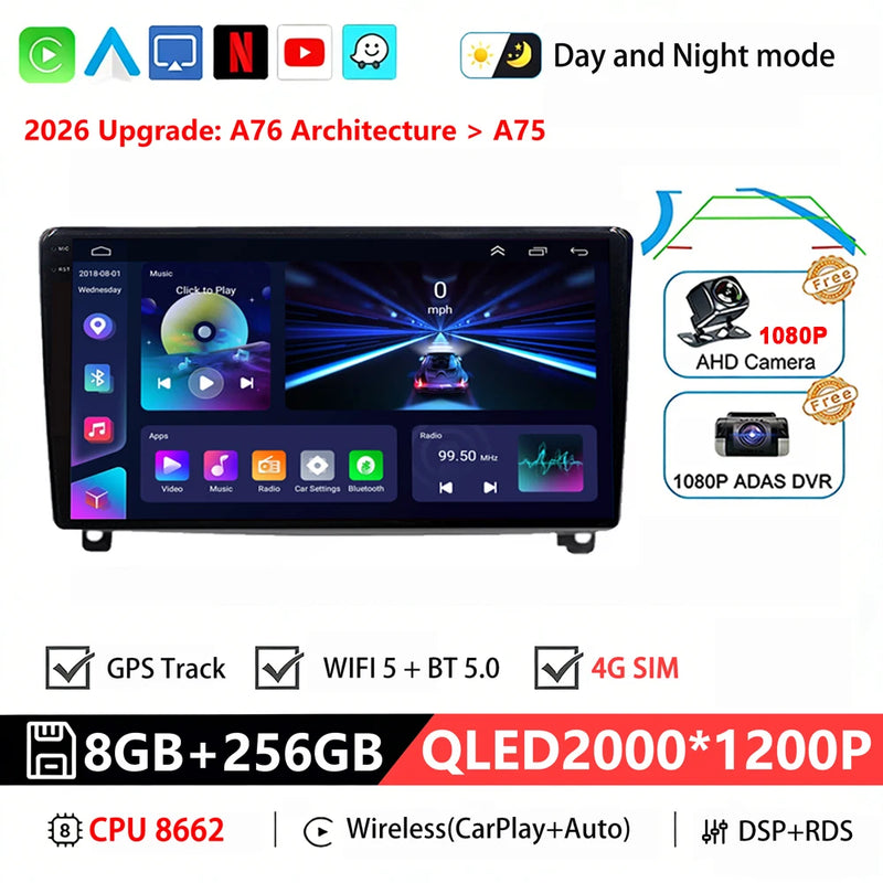 Autoradio CarPlay Peugeot 407 (2004-2011) – Android 16, boîtier CAN bus fourni, jusqu'à 8 Go + 256 Go, vue 24
