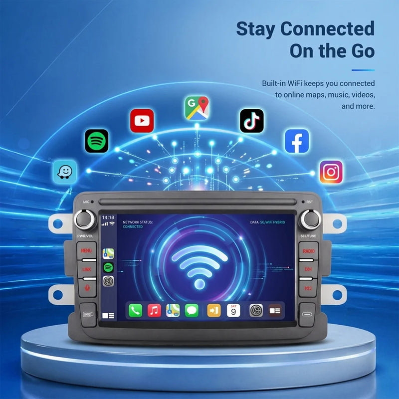 Autoradio CarPlay Dacia Sandero, Logan, Duster et Dokker (2012-2017) – Écran 7 pouces, sans fil, vue 6