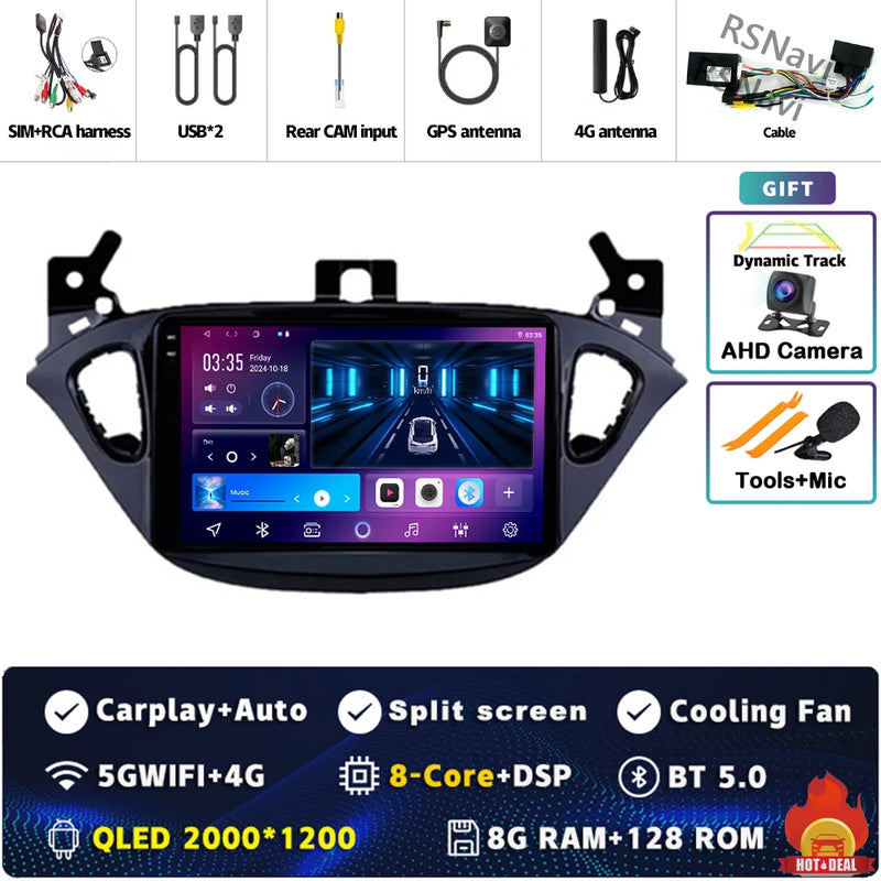 Autoradio CarPlay Opel Corsa E (2014-2019) et Adam (2013-2016) – Écran 9 pouces 2K, jusqu'à 12 Go + 256 Go, vue 13