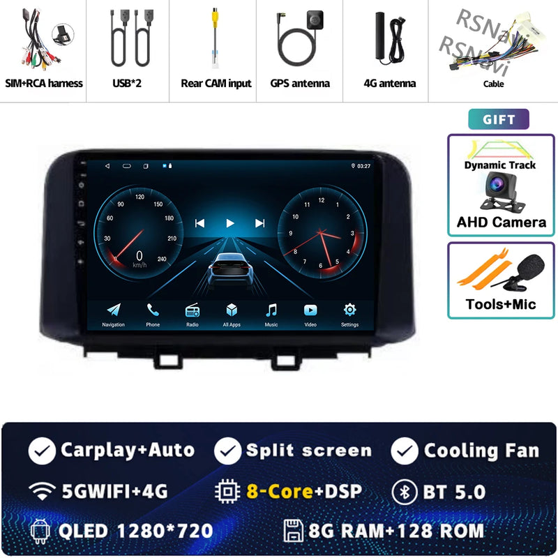 Autoradio CarPlay Hyundai Kona (2018-2022) – Écran 9 pouces, jusqu'à 16 Go + 512 Go, vue 9