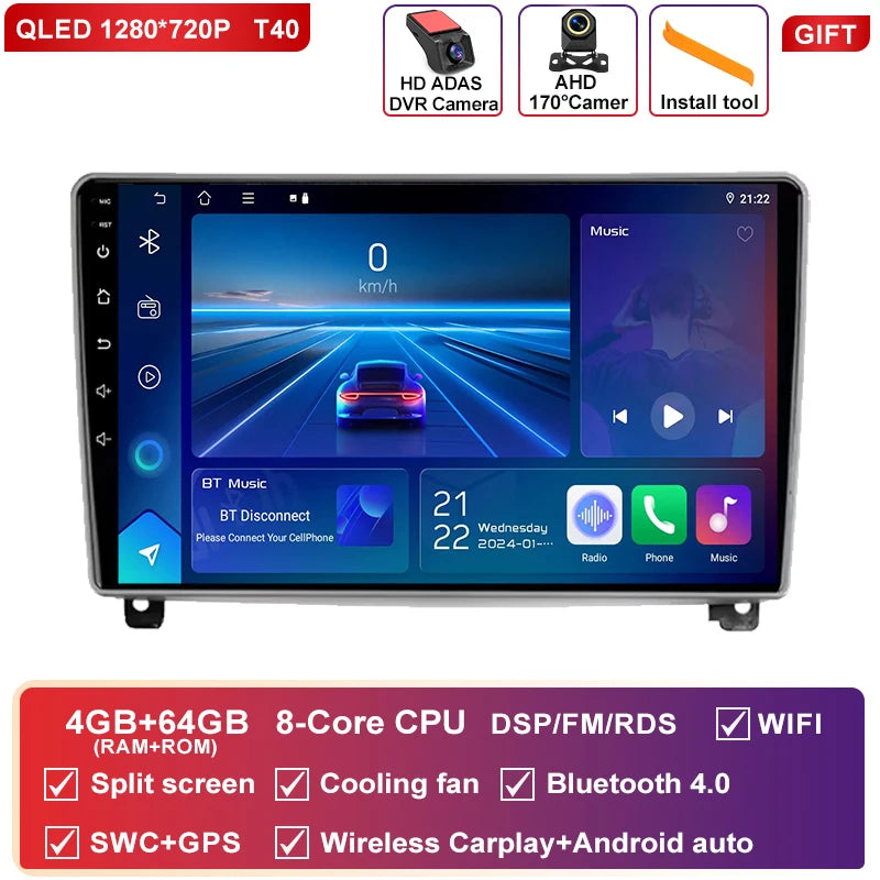 Autoradio CarPlay Peugeot 407 (2004-2011) – Écran 9 pouces, option écran 2K, jusqu'à 12 Go + 256 Go, vue 48