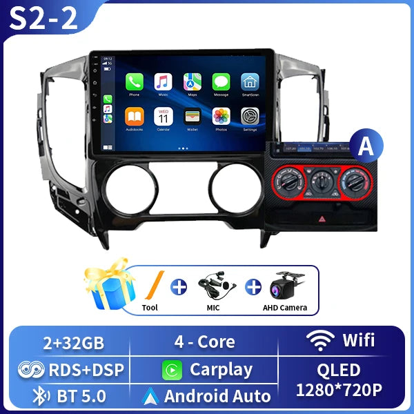 Autoradio CarPlay Mitsubishi L200, Pajero Sport et Triton (2015-2019) – Écran 9 pouces, jusqu'à 8 Go + 128 Go, vue 17