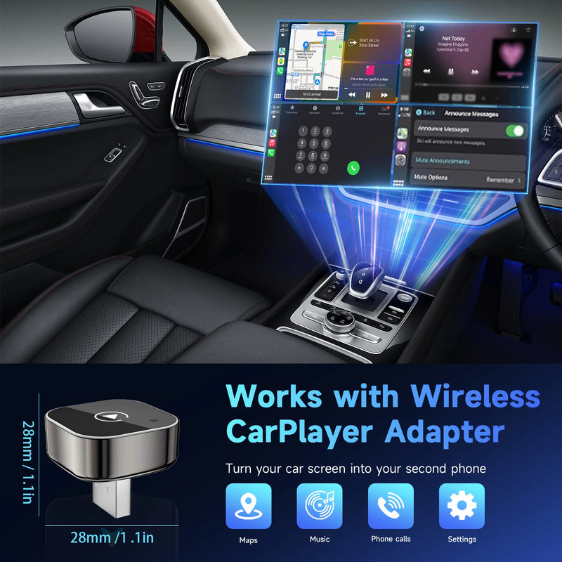 Mini Adaptateur CarPlay Sans Fil USB – Reconnexion Automatique, Mise à Jour en Ligne, vue 3