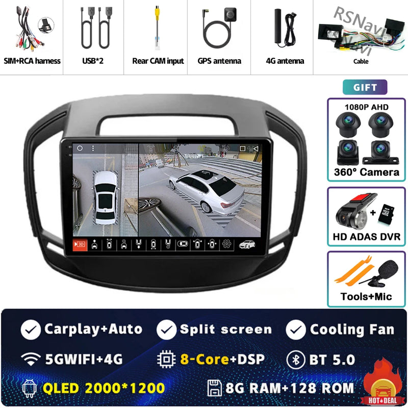 Autoradio CarPlay Opel Insignia (2013-2017) – Écran QLED, Android 16, jusqu'à 16 Go + 512 Go, vue 25