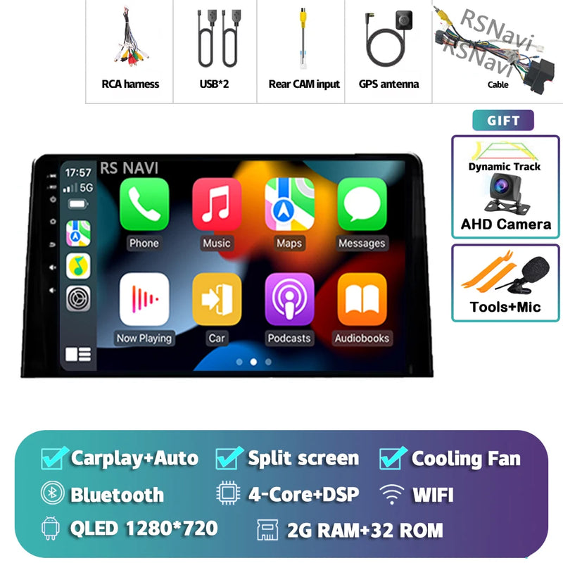 Autoradio CarPlay Citroën Berlingo, Peugeot Partner et Opel Combo (2019-2020) – Écran 9 pouces, Android 16, jusqu'à 16 Go + 512 Go, vue 45