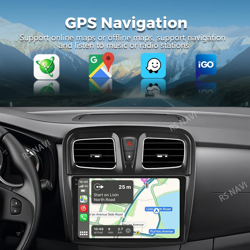 Autoradio CarPlay Dacia Sandero et Logan 2 (2014-2019) – Écran 9 pouces, jusqu'à 12 Go + 256 Go, vue 5