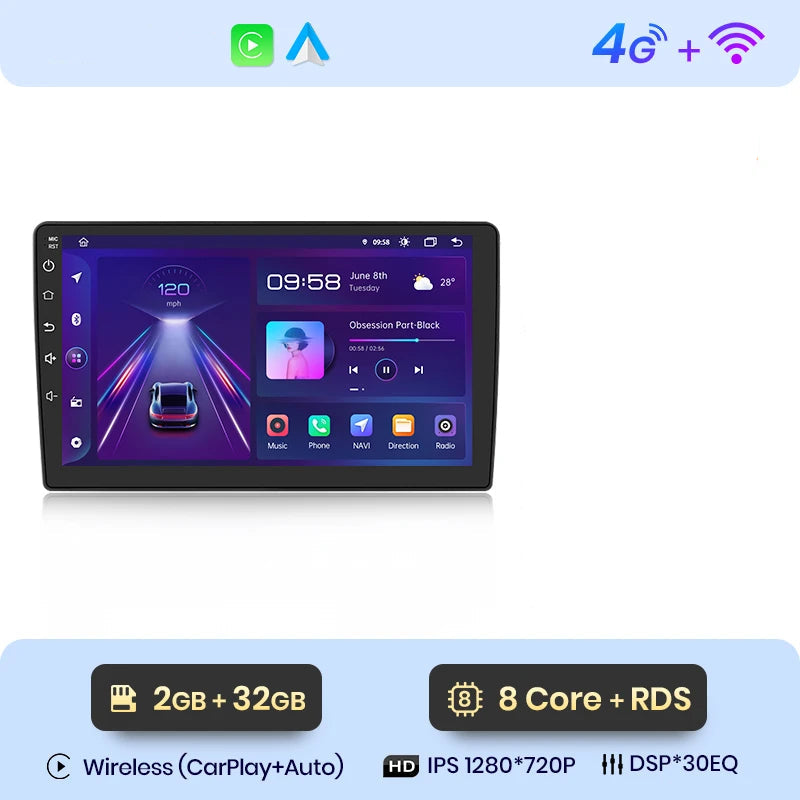 Écran tactile Peugeot 407 CarPlay – GPS sans fil et DSP audio 30 bandes