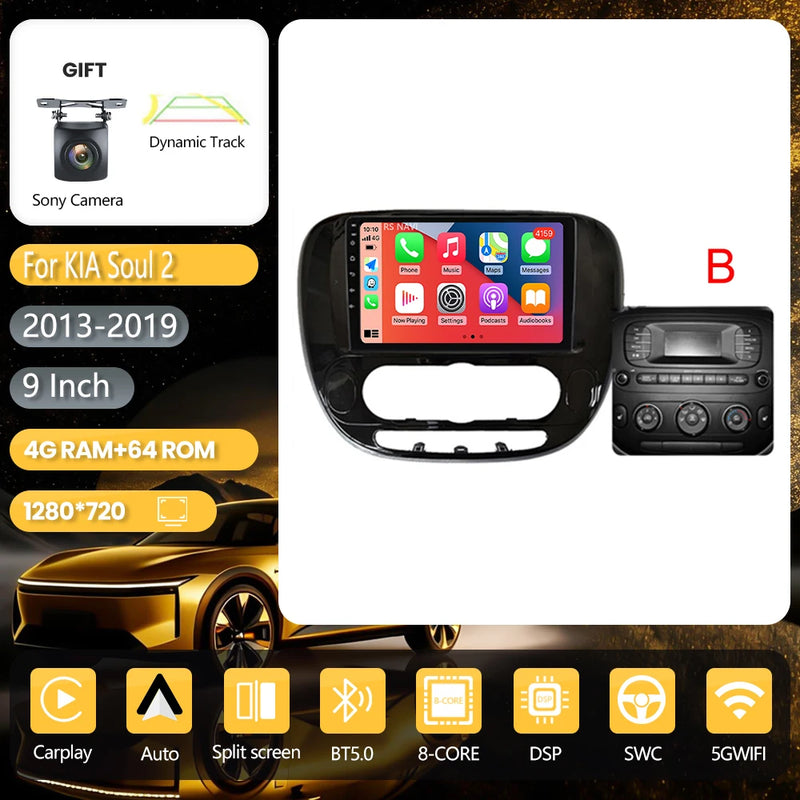 Autoradio CarPlay Kia Soul 2 (2013-2019) – Écran 9 pouces, jusqu'à 16 Go + 256 Go, vue 45