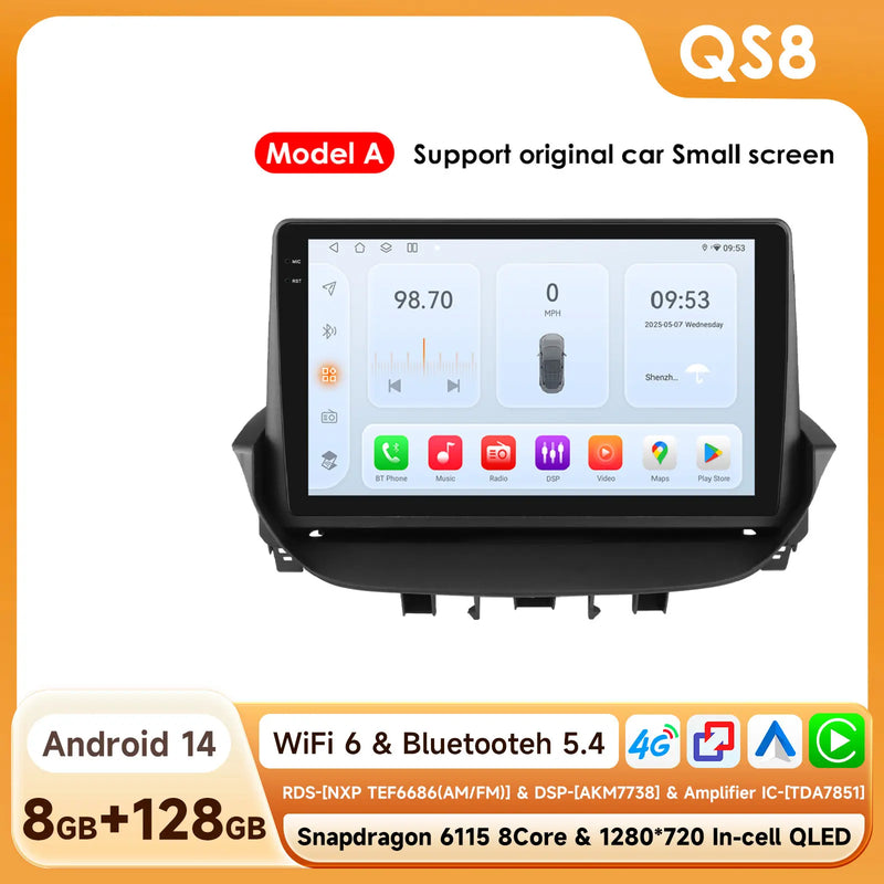 Autoradio CarPlay Renault Laguna 2 (2001-2007) – Écran 9 pouces, sans fil, vue 12