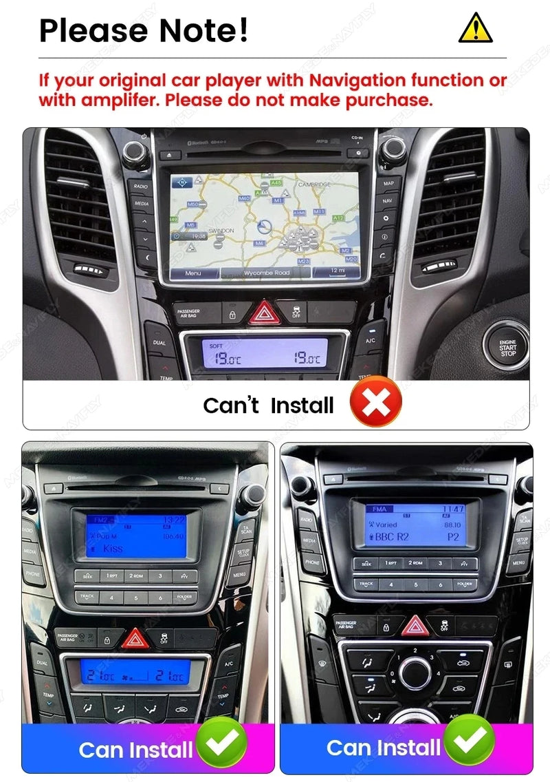 Autoradio CarPlay Hyundai i30 GD et Elantra GT (2011-2017) – Écran IPS 7 pouces, 2 Go + 64 Go, vue 8