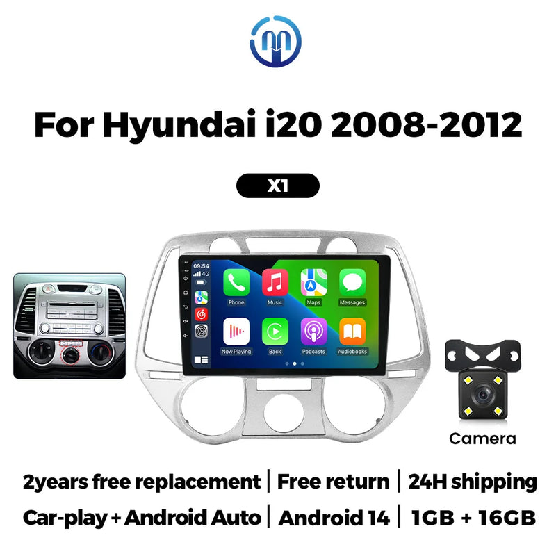 Autoradio CarPlay Hyundai i20 (2008-2012) – Écran 9 pouces, Android 14, jusqu'à 2 Go + 32 Go, vue 10