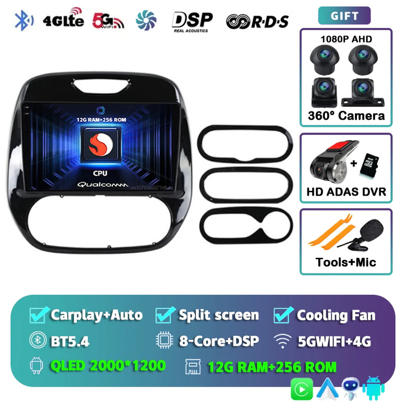 Autoradio CarPlay Renault Captur (2016-2019) – Écran 9 pouces, Android 16, vue 23