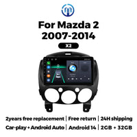 Autoradio CarPlay Mazda 2 (2007-2014) – Écran 9 pouces sans fil, Android 14, 2 Go + 32 Go, vue 2