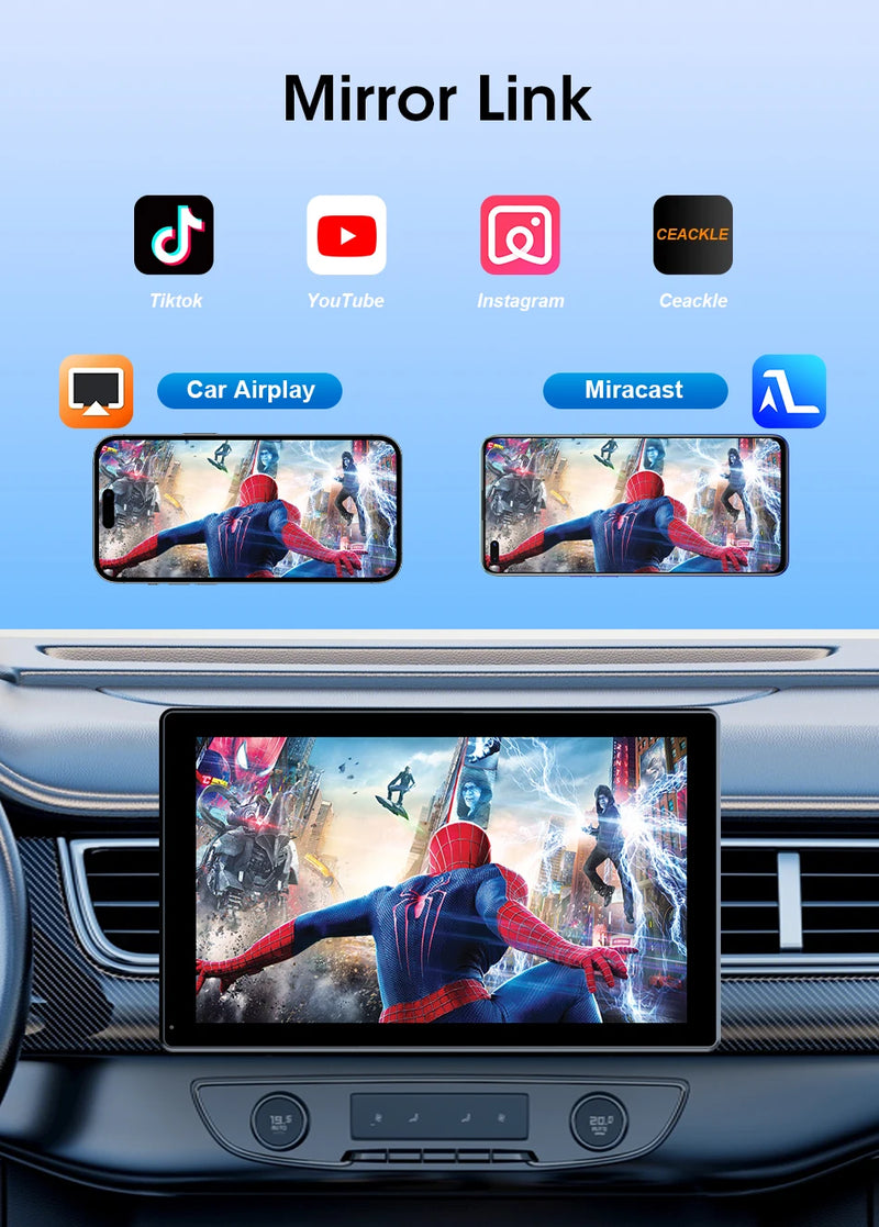 Écran CarPlay Universel Sans Fil 7, 8 ou 9 Pouces – Support Magnétique et Ventouse, vue 14