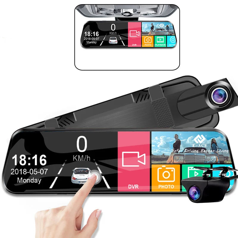 dashcam voiture sans fil écran 10” – Caméra avant/arrière + surveillance 24h