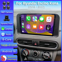 Autoradio CarPlay Hyundai Kona (2018-2022) – Écran 9 pouces, jusqu'à 16 Go + 512 Go