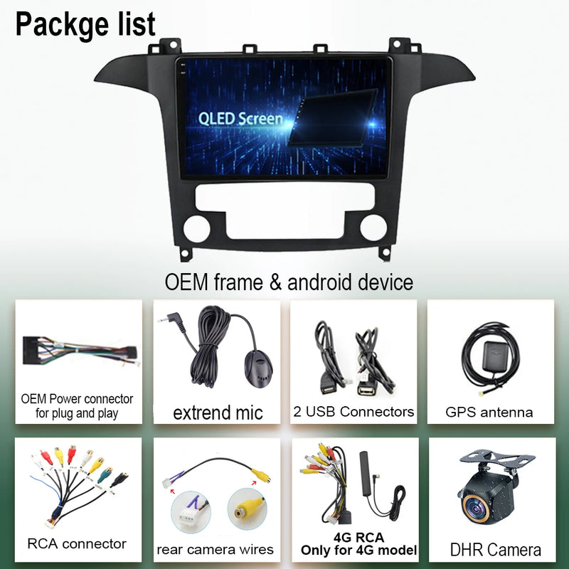 Autoradio CarPlay Ford S-Max (2006-2015) – Écran 9 pouces sans fil, jusqu'à 12 Go + 256 Go, vue 6