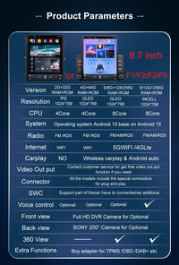 Autoradio CarPlay Chevrolet Captiva (2006-2012) – Écran vertical 9,7 pouces, jusqu'à 8 Go + 256 Go, vue 9